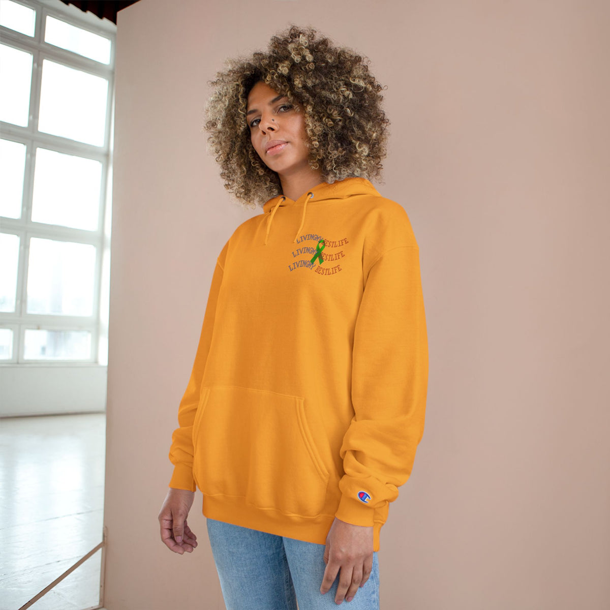 Silent Rebel Journey inclusive mental health awareness hoodie gold image 4