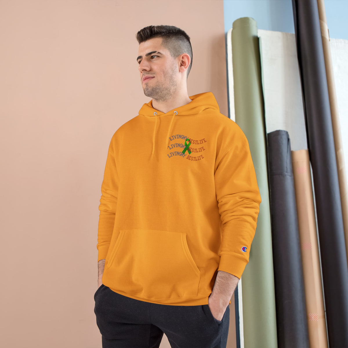 Silent Rebel Journey inclusive mental health awareness hoodie gold image 1